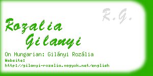rozalia gilanyi business card
